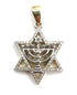 14K Gold & Diamond Star of David and Menorah Necklace